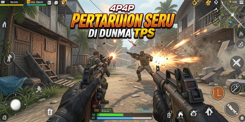 Screenshot menampilkan aksi seru gameplay TPS di 4P4P.