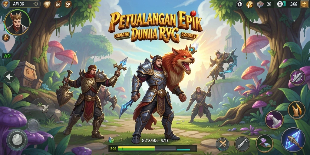 Tampilan gameplay dalam dunia RPG yang menakjubkan di API36.