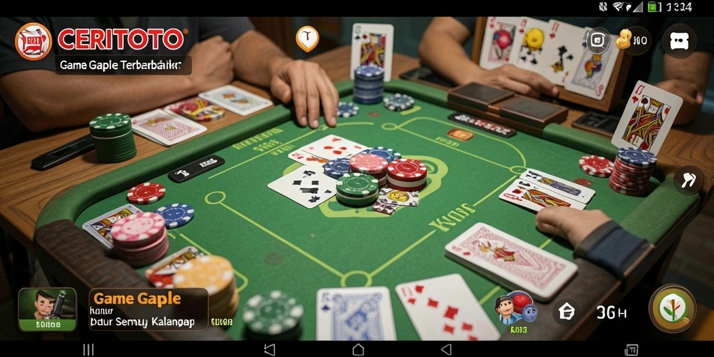 Screenshot CERITOTO menampilkan permainan Gaple yang seru dan interaktif.