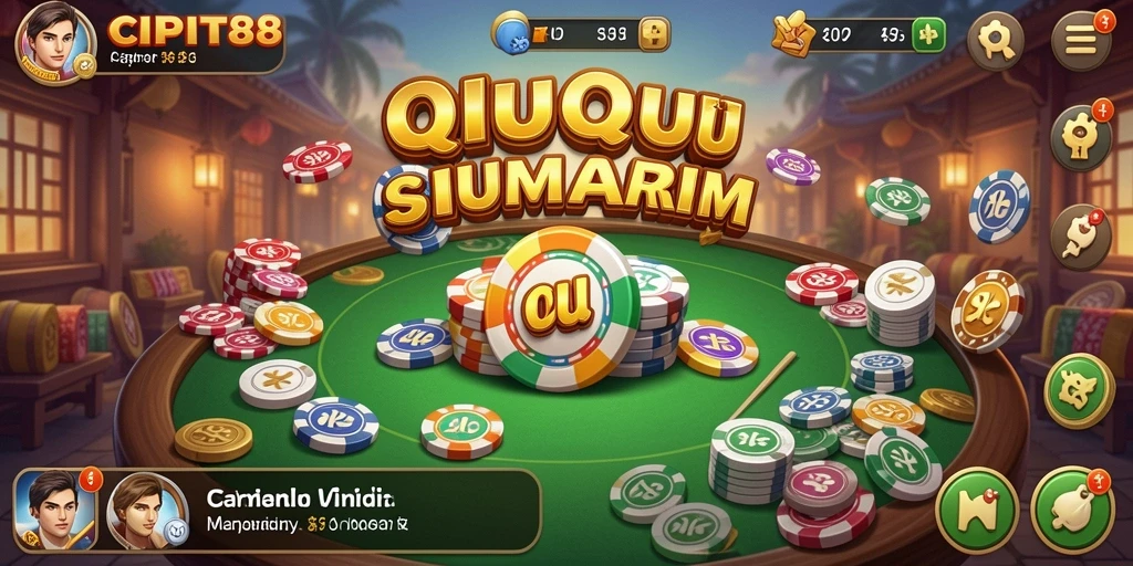 Tampilan gameplay seru dalam game QiuQiu.