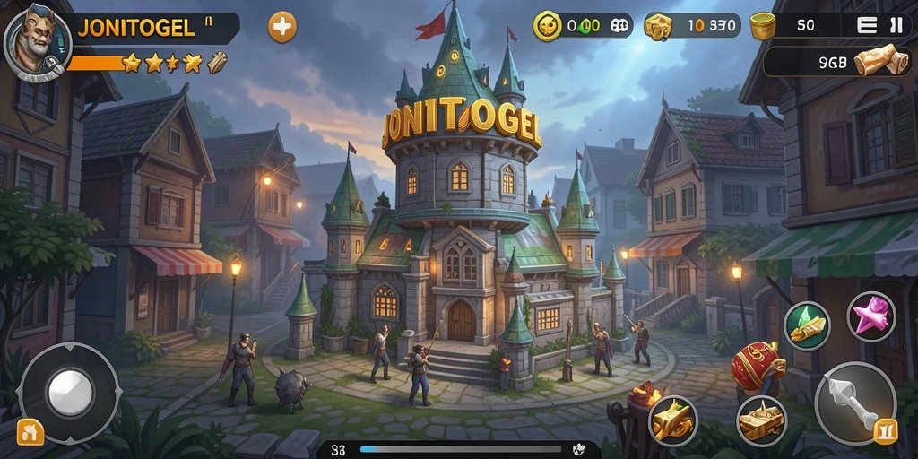Tampilan gameplay menara pertahanan di JONITOGEL yang mendebarkan.
