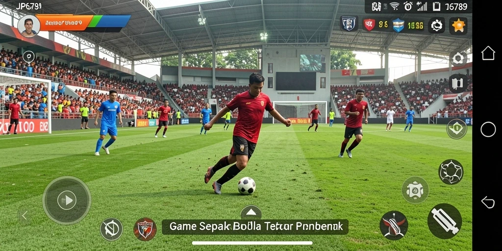 Tampilan gameplay JP6789 dengan aksi sepak bola yang dinamis.