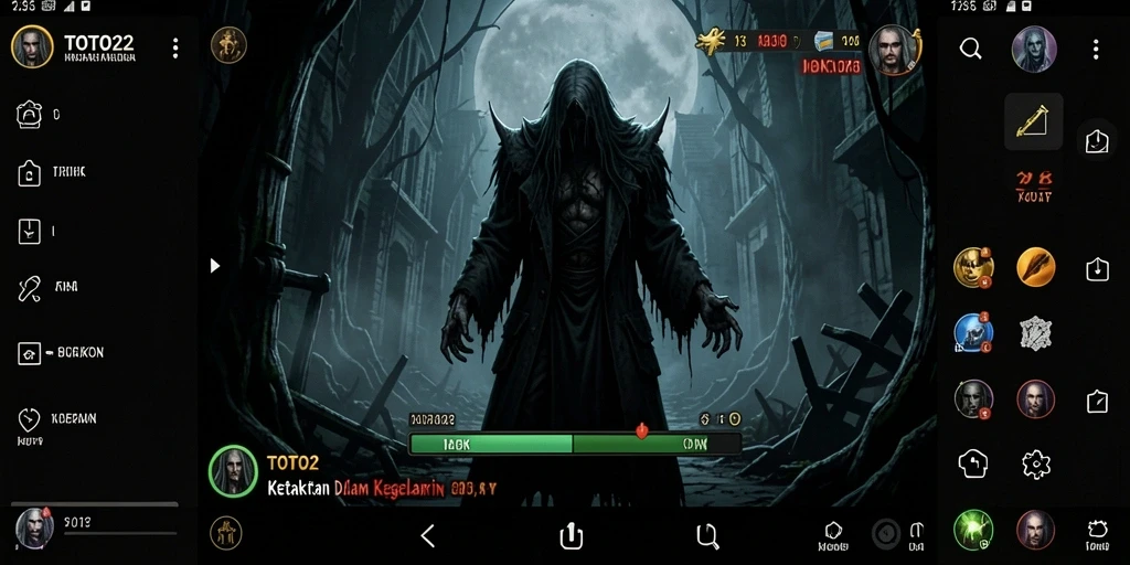 Screenshot TOTO22 menampilkan suasana menakutkan dan gameplay mendebarkan.