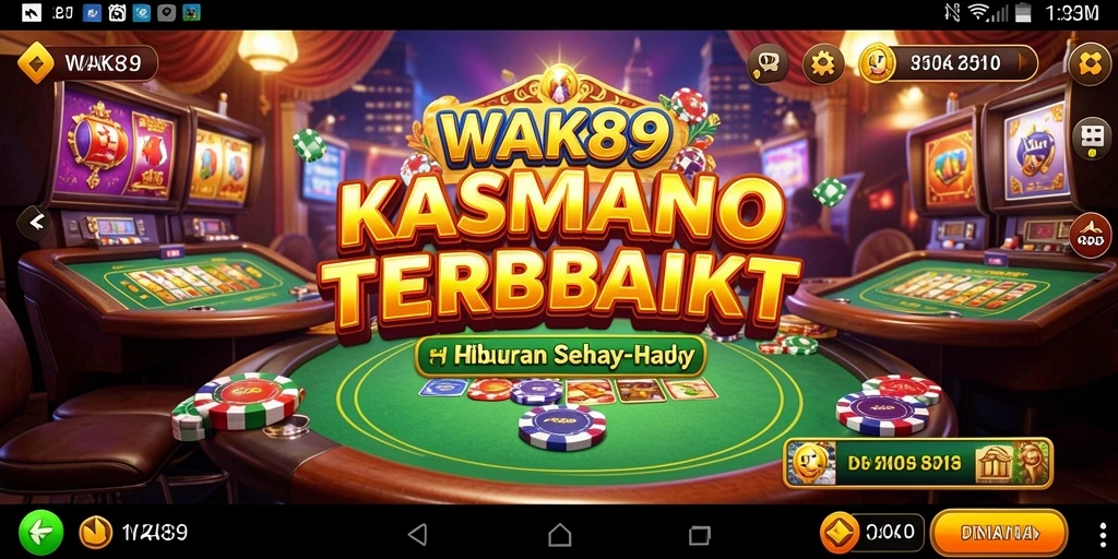 Screenshot menunjukkan gameplay mendebarkan di aplikasi Kasino WAK89.