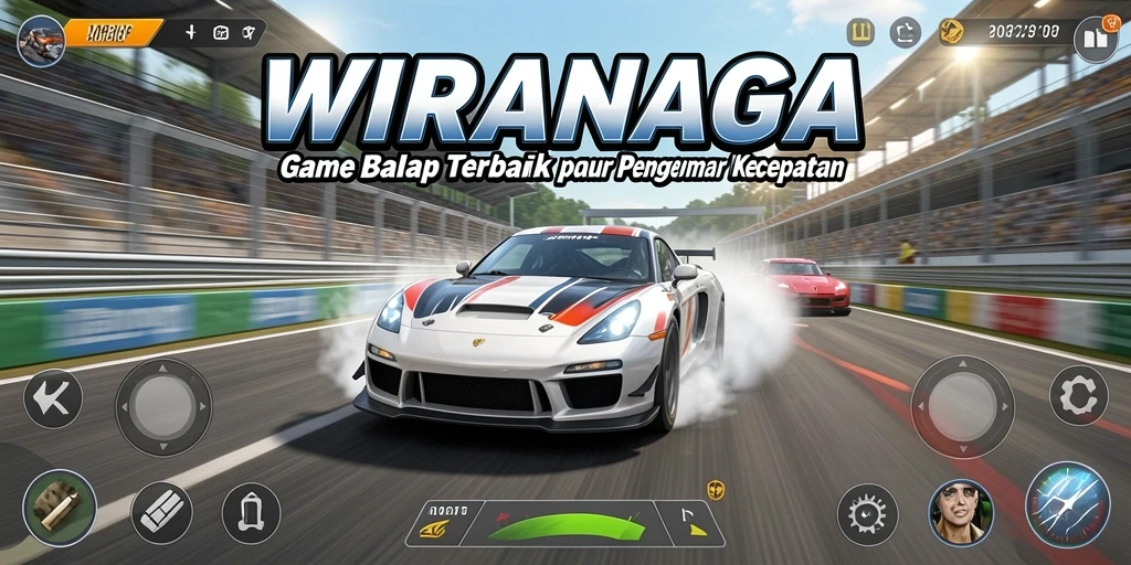 Screenshot utama WIRANAGA menampilkan pengalaman balapan yang mendebarkan.
