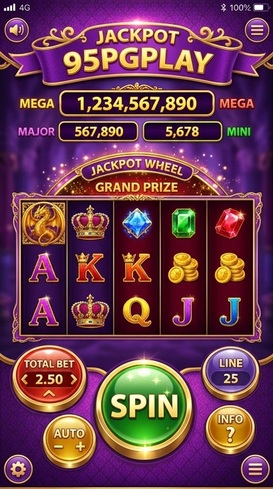 Screenshot aplikasi 95pgplay dengan antarmuka intuitif.